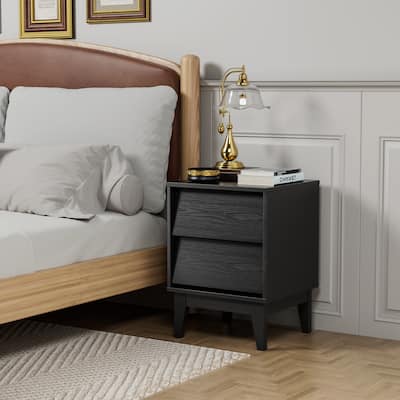 2 Set Nightstands Features Vintage-Style And Bevel Design