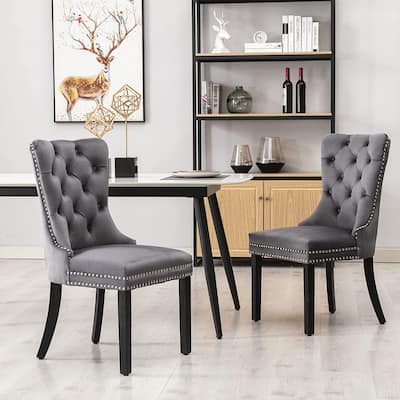 Velvet Dining Chairs Set of 2, Accent Diner Chairs Upholstered Fabric Living Room Chairs Side Chair Stylish Kitchen Chairs