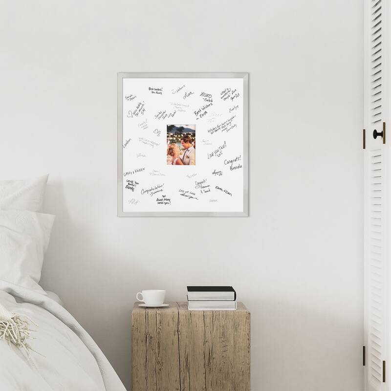 Svelte Signature Mat Picture Frame - Autograph Photo Frame Guest Book Alternative for Weddings, Graduations, or Retirement