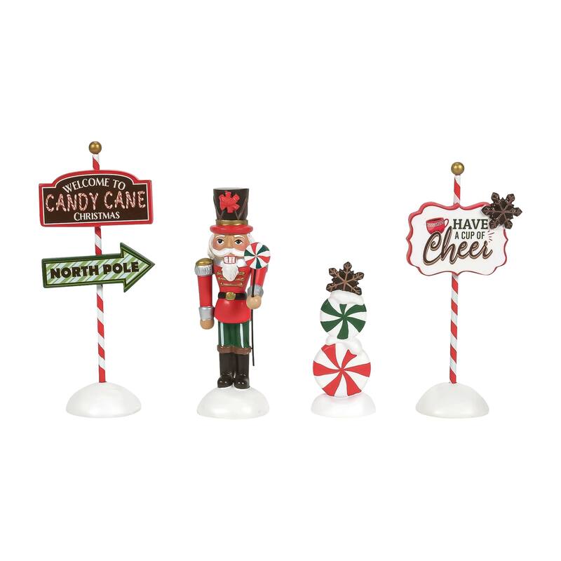 Department 56 Village Cross Product Peppermint Panache - Set of 4 - 6013618