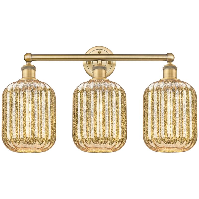 Innovations Lighting Endless Possibilities Edison - Preston - 3 Light 25" Jar Shade Bath Vanity Light - Mercury/Brushed Brass