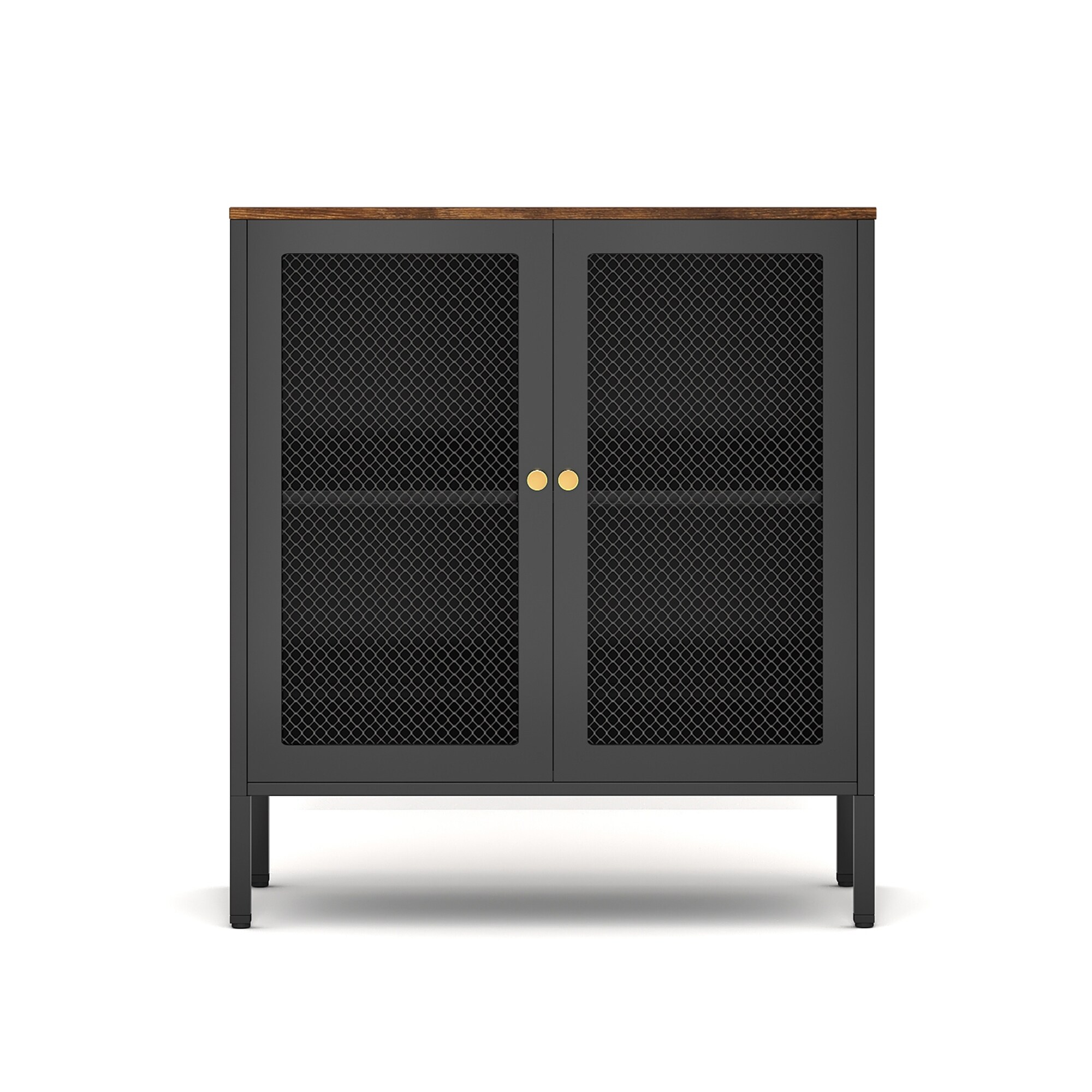 Metal Storage Cabinet,Office File Cabinet Locker 2 Grid Doors Storage Cabinet with Magnetic Grid Doors and Adjustable Shelf