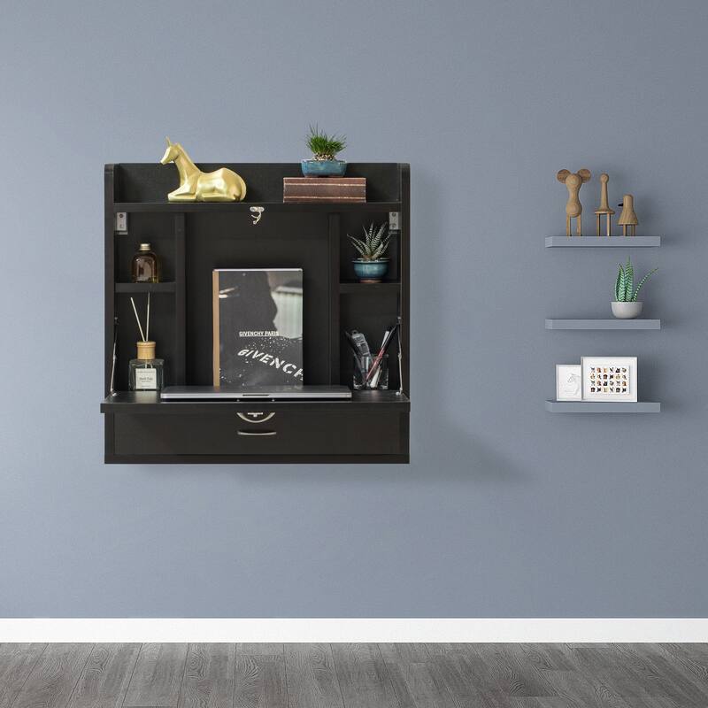 Folding Laptop Writing Computer Makeup Desk Storage Shelves Drawer