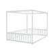 preview thumbnail 7 of 49, Full Size Wood Canopy Bed with Guardrails,Floor Bed For Kids