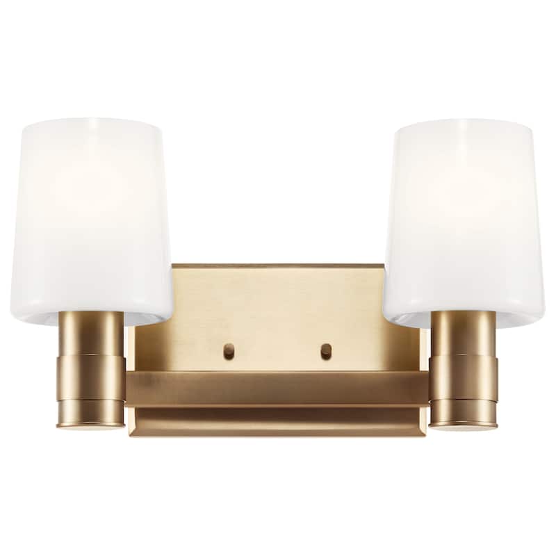 Adani 14.5 in. 2-Light Bathroom Vanity Light with Opal Glass
