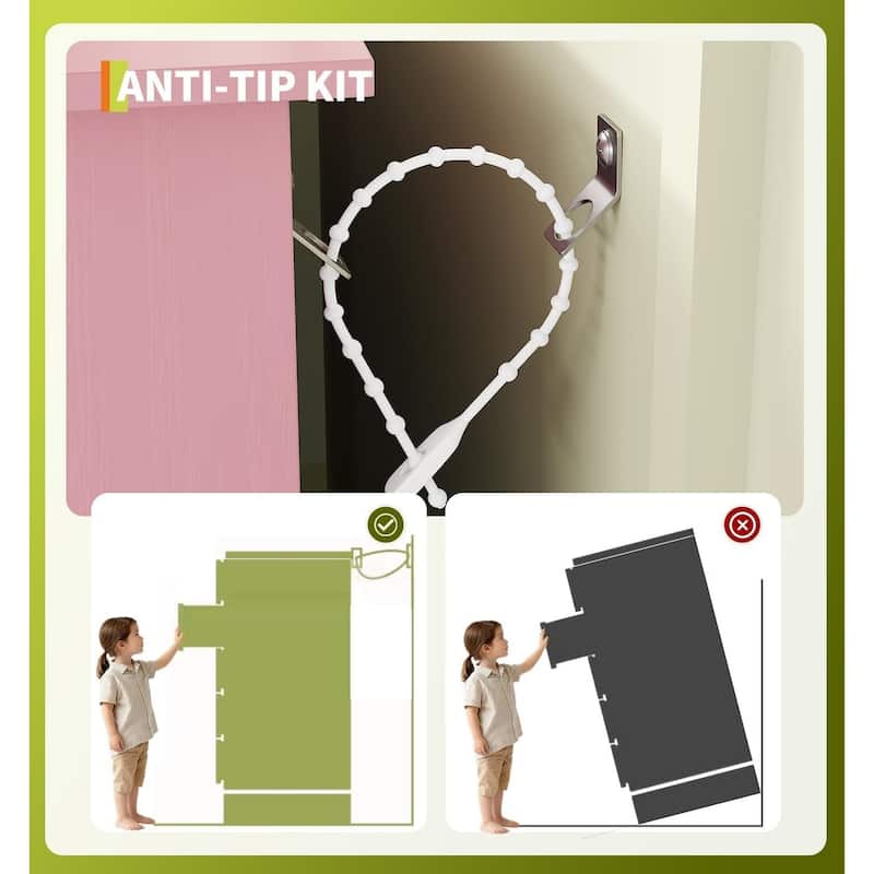 5-Drawer Dresser for Bedroom with Charging Station & RGB Lights