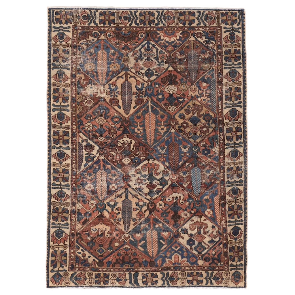 ECARPETGALLERY Hand-knotted Kayseri Vintage Red Wool Rug - 4'7 x 6'4