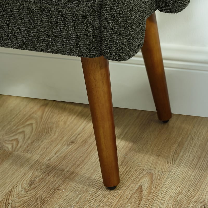 Green Corridor Bench Hallway Bench End of Bed Bench with Wood Legs, Rustic Makeup Bench Vanity Bench Dining Bench