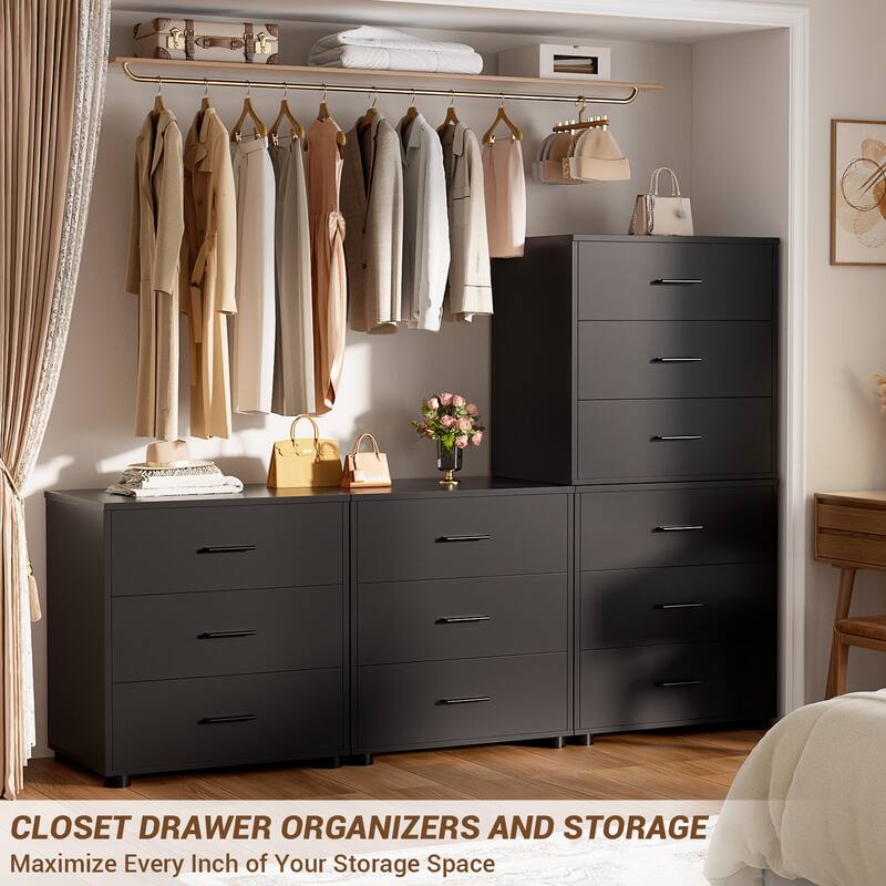 2-Pack Dressers with 6 Storage Drawers, Closet Organizers for Bedroom and Walk-in Closet