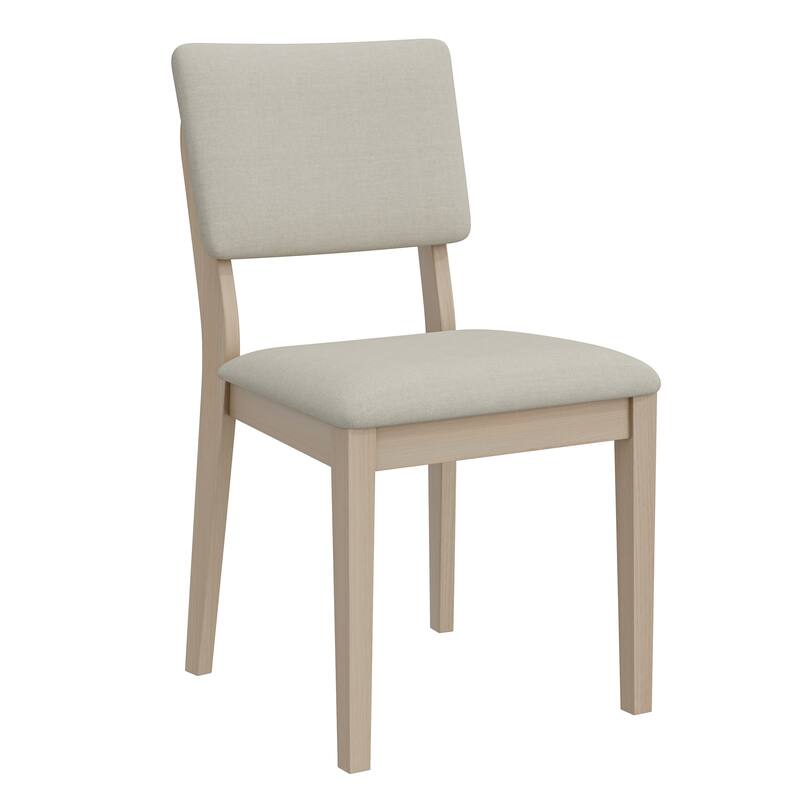 Dining Chair in Gray with White Wash Color Solid Wood Legs (set of 2)