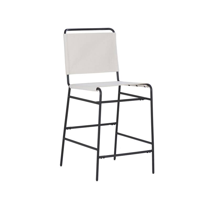 Leffler Metal Faux Leather 25.5-Inch Counter Stool