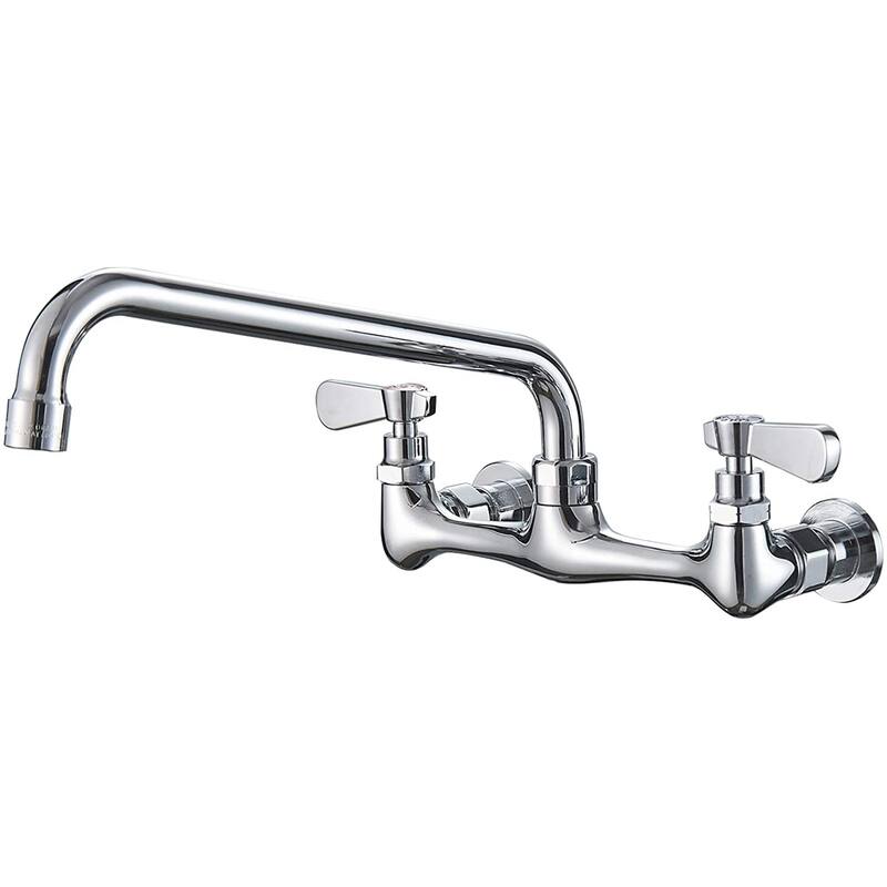 Wall Mount Kitchen Faucets,Chrome with Two Handles