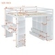 preview thumbnail 6 of 16, Full Size Loft Bed With Large Shelves,Writing Desk and LED Light