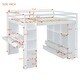 preview thumbnail 12 of 26, Wooden Loft Bed with Multi-Storage Desk, LED Light & Large Shelves