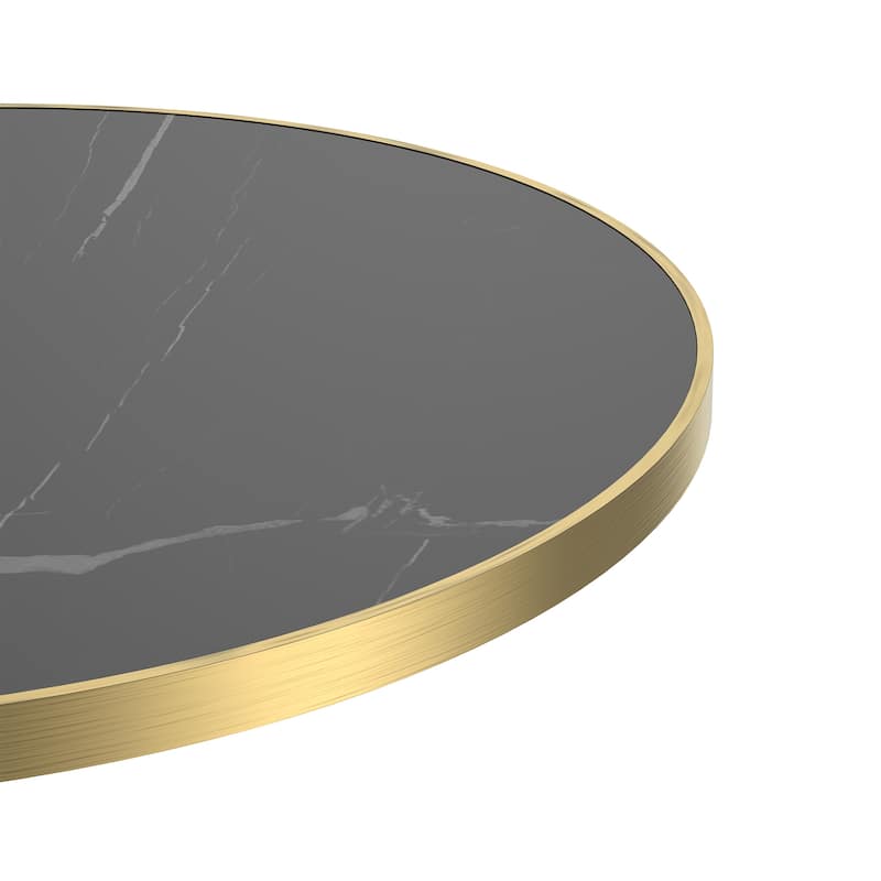 Square Modern Dinning Table 31.5 inches Bistro Table Tulip Table with Faux Marble top, Sturdy Metal Frame Diameter