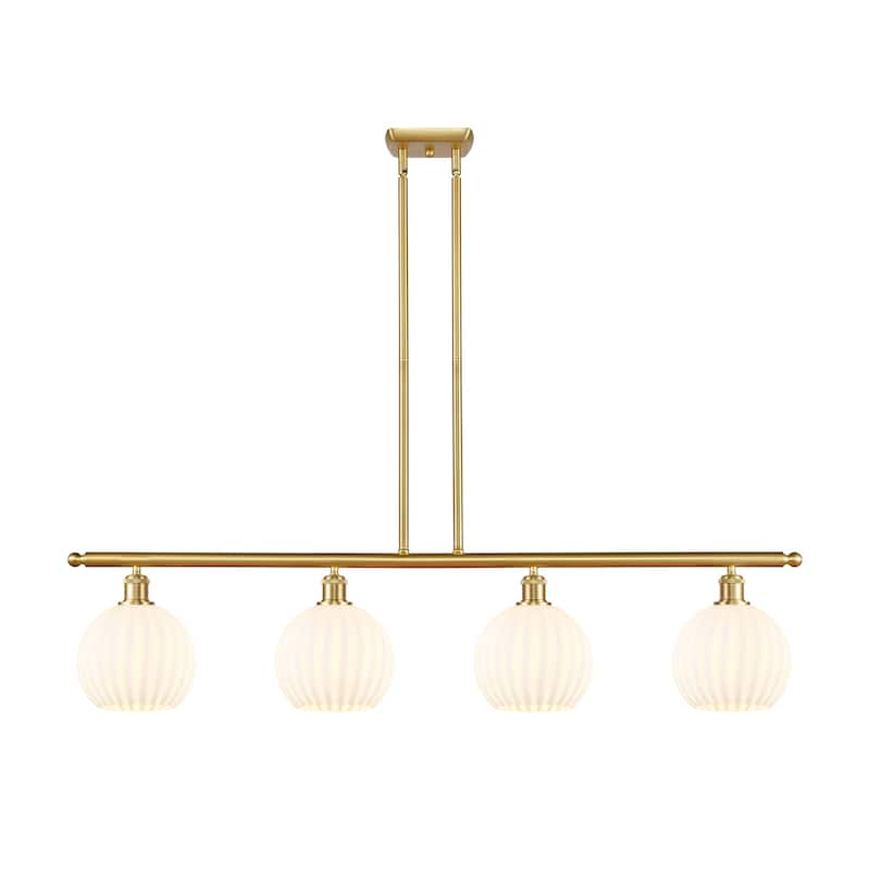 Innovations Lighting 516-4I-11-48-White Venetian-Indoor Pendant Large - Satin Gold / White Venetian