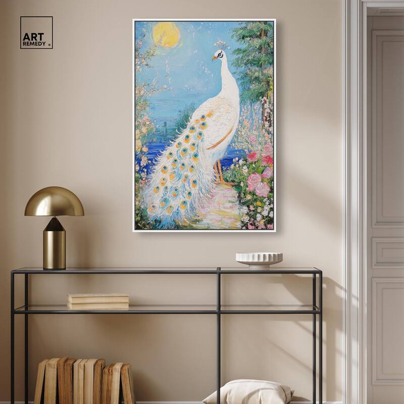 Peacock in Paradise Canvas by Art Remedy