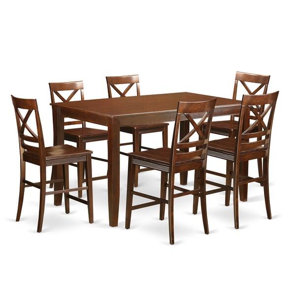 Duqu7h Mah W High Top Table 6 Stool 7 Piece Counter Height Dining Set On Sale Overstock 12022891
