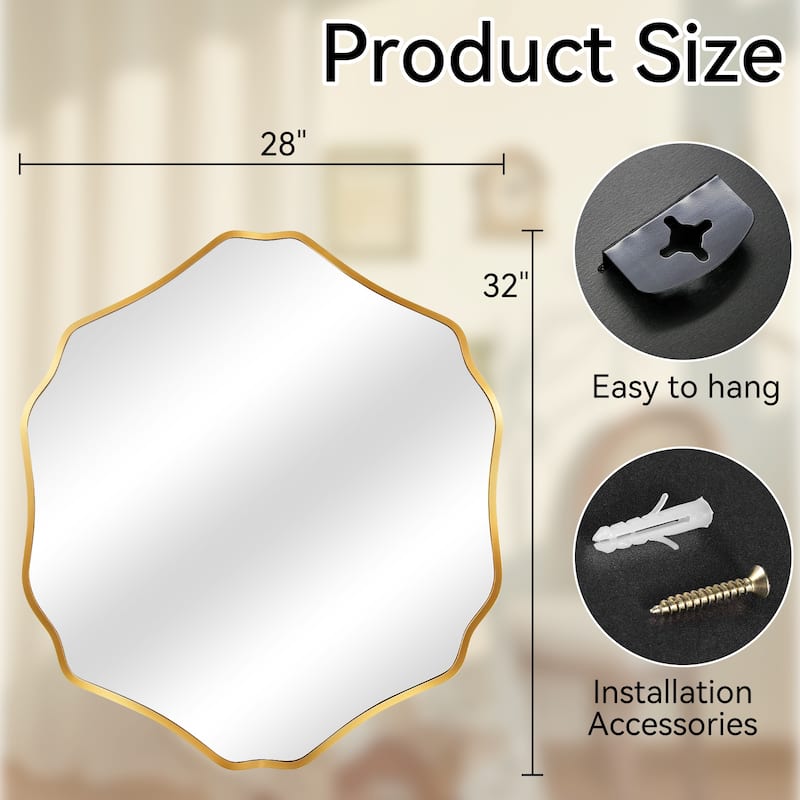 Unique Aluminum Alloy Framed Scallop Wall Mirror with Artistic Design