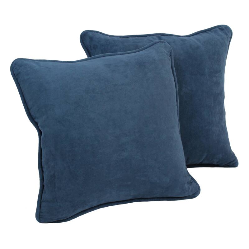 Porch & Den Blaze River 18-inch Microsuede Accent Throw Pillow (Set of 2) - Indigo