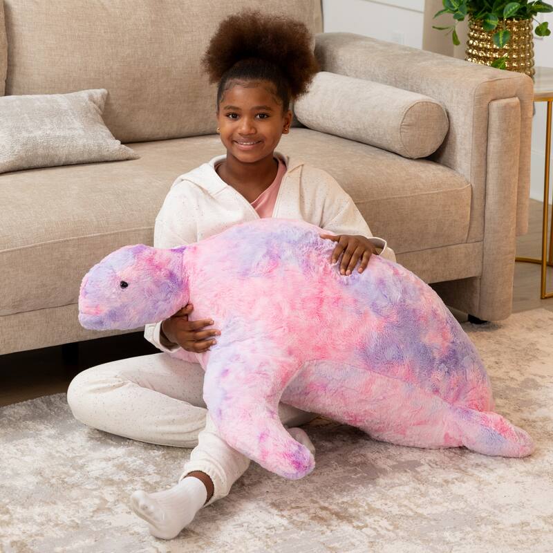 Raven-Symone Shelly the Turtle Sea Buddy Large Kids Stuffed Animal Bean Bag and Pouf - Synthetic Fur Unicorn Pink