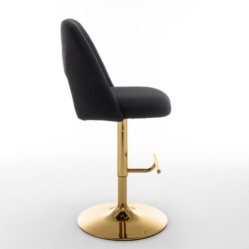 Best Quality Furniture Adjustable Textured Fabric Barstools with Chrome Finish Base (Set of 2)
