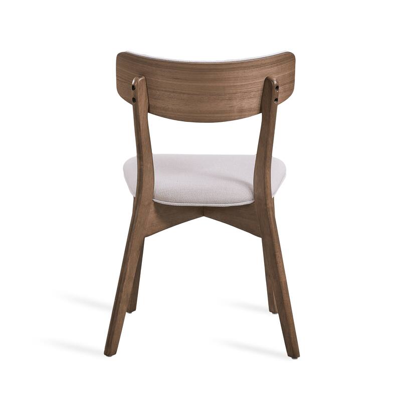 Chazz Mid-Century Modern Upholstered Rubberwood Dining Chairs (Set of 2) by Christopher Knight Home