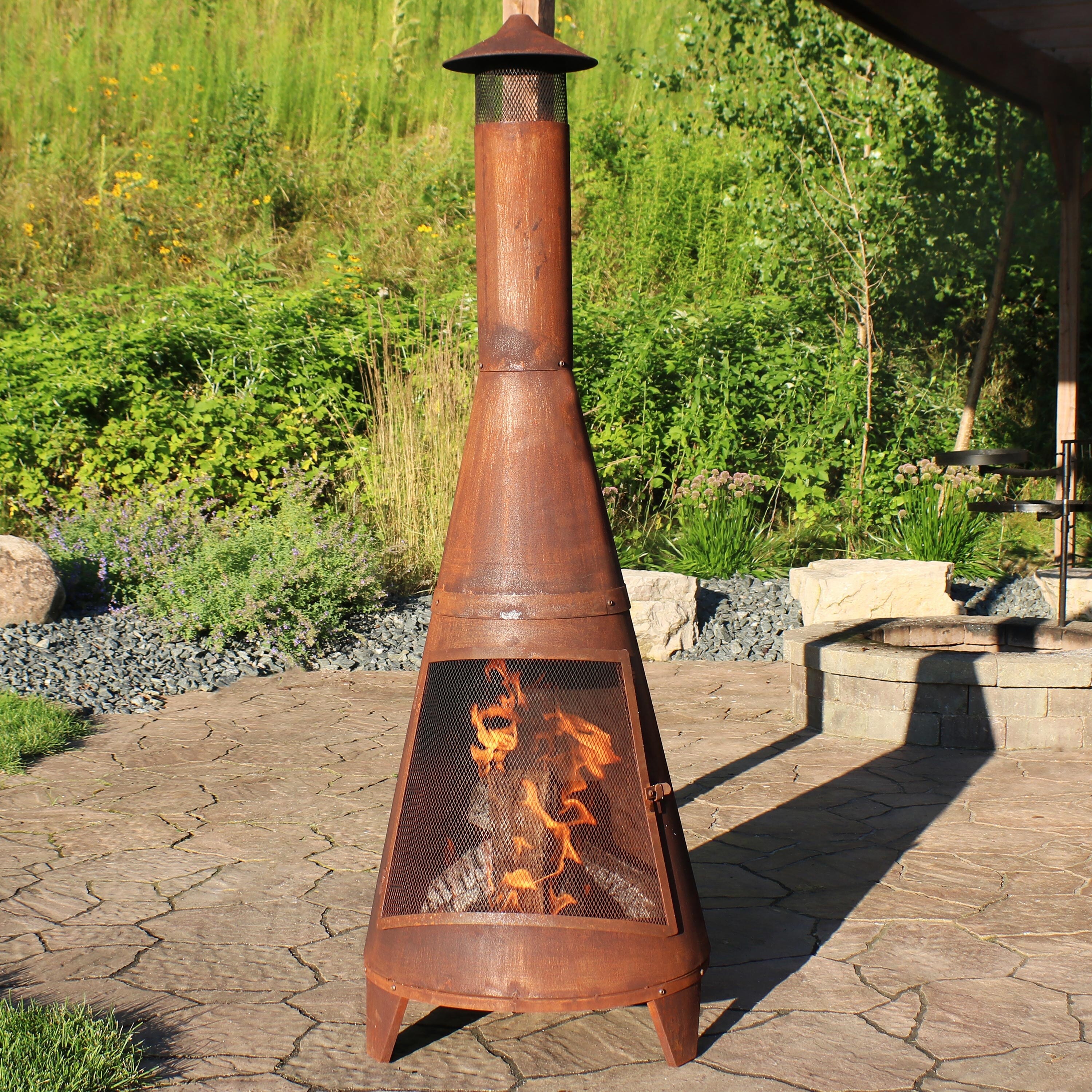 Shop Sunnydaze Rustic Outdoor Wood Burning Backyard Chiminea Fire
