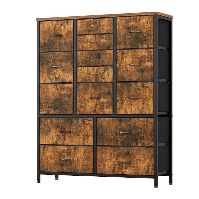 15 Drawers Dresser for Bedroom, Living Room - Brown
