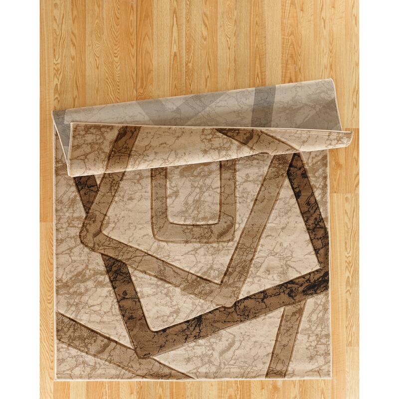 Orelsi Beige/Cream Contemporary Area Rug