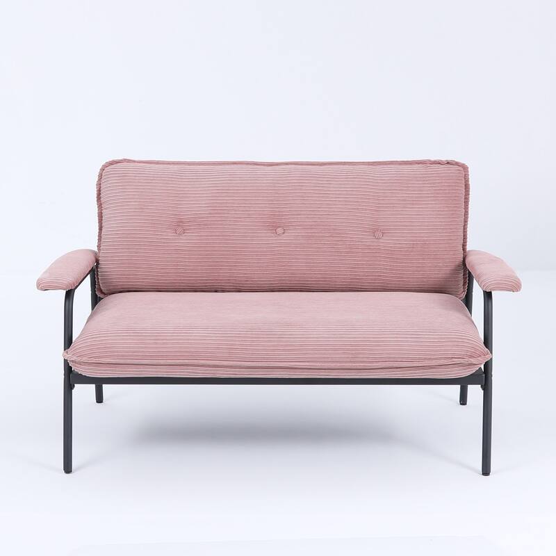 53-inch Pink Corduroy Sofa with Simple Modern Design and Stable Structure