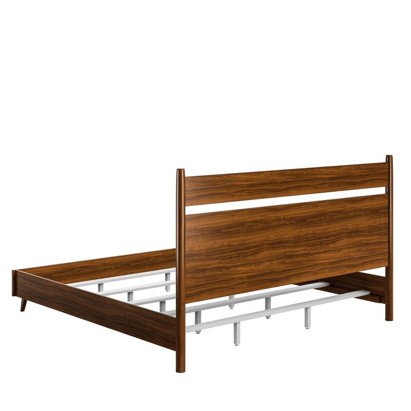 Ludwig Brown Wood King Panel Bed