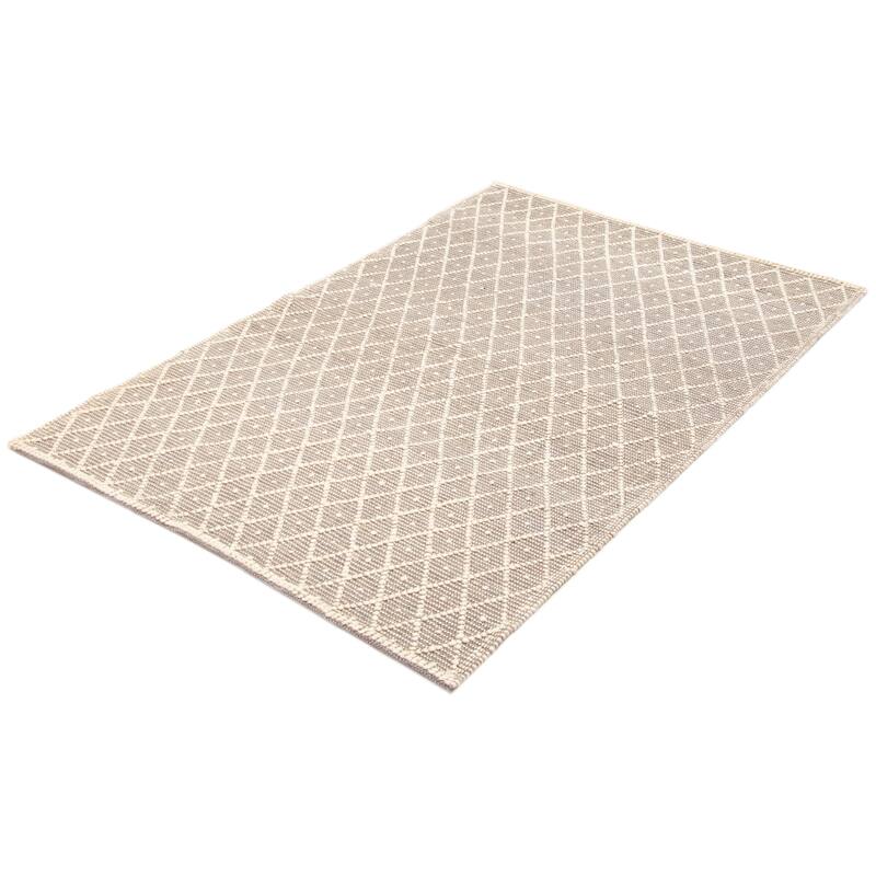 ECARPETGALLERY Braid weave Sienna Grey Wool Rug - 5'1 x 8'1