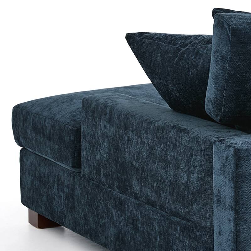 Oversized Modern Chenille L-shape Modular Sectional Sofa with Chaise