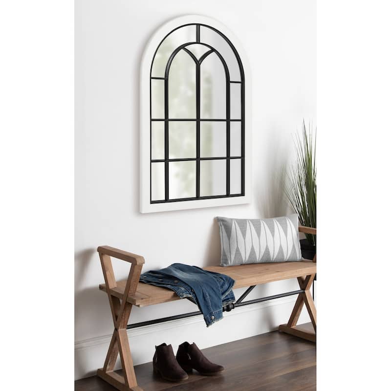 Kate and Laurel Joffrey Arch Windowpane Framed Wall Mirror