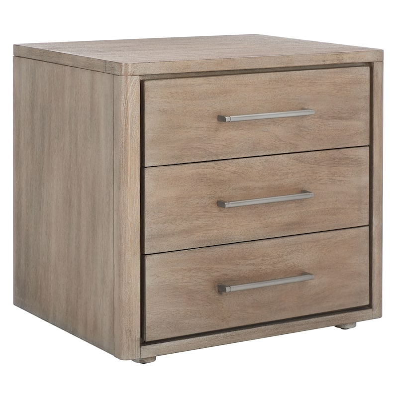 SAFAVIEH Couture Rolfke 3-Drawer Wood Nightstand