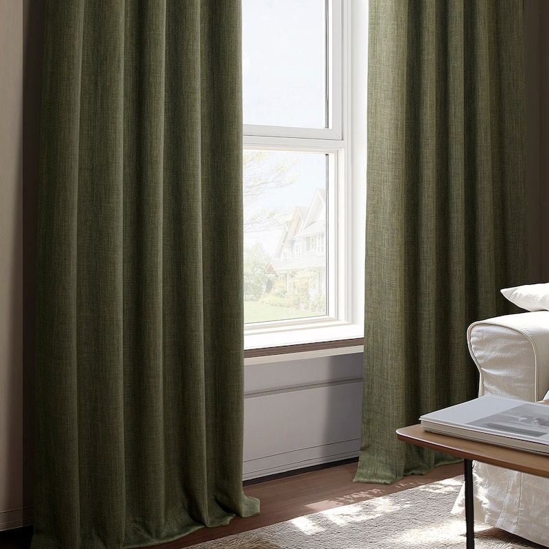 Exclusive Fabrics Faux Linen Extra Wide Room Darkening Curtains (1 Panel)