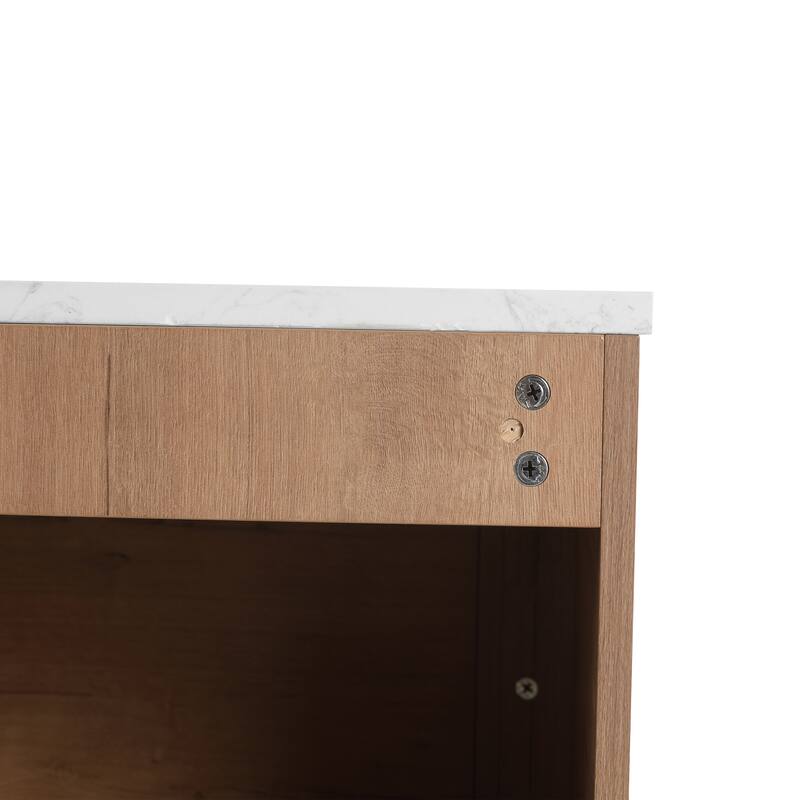 24'' Wall-Mounted Bathroom Vanity & 1-Soft-Close Door, KD-Packing, Plywood (Vanity Only, Excluding Sink)