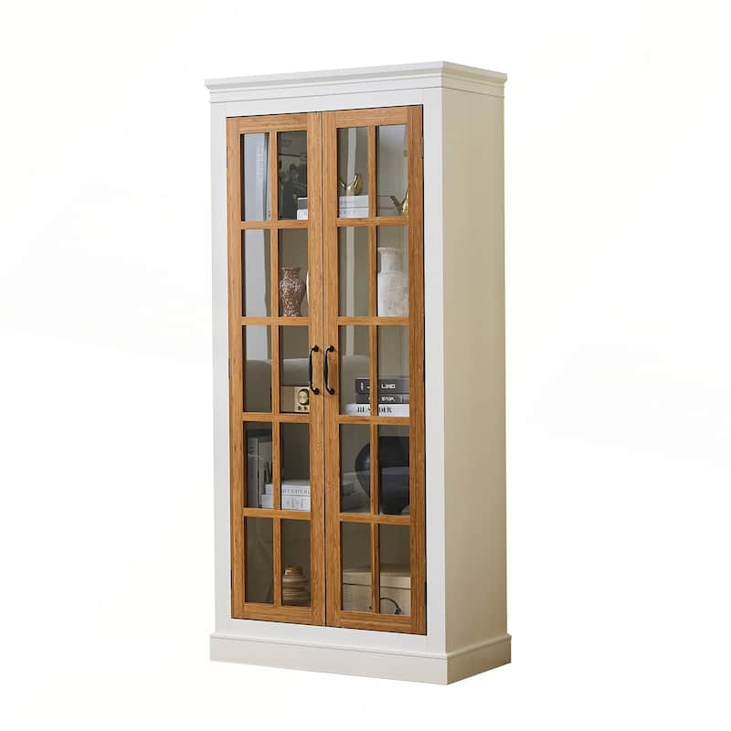 71.2IN Tall Display Cabinet with Glass Doors