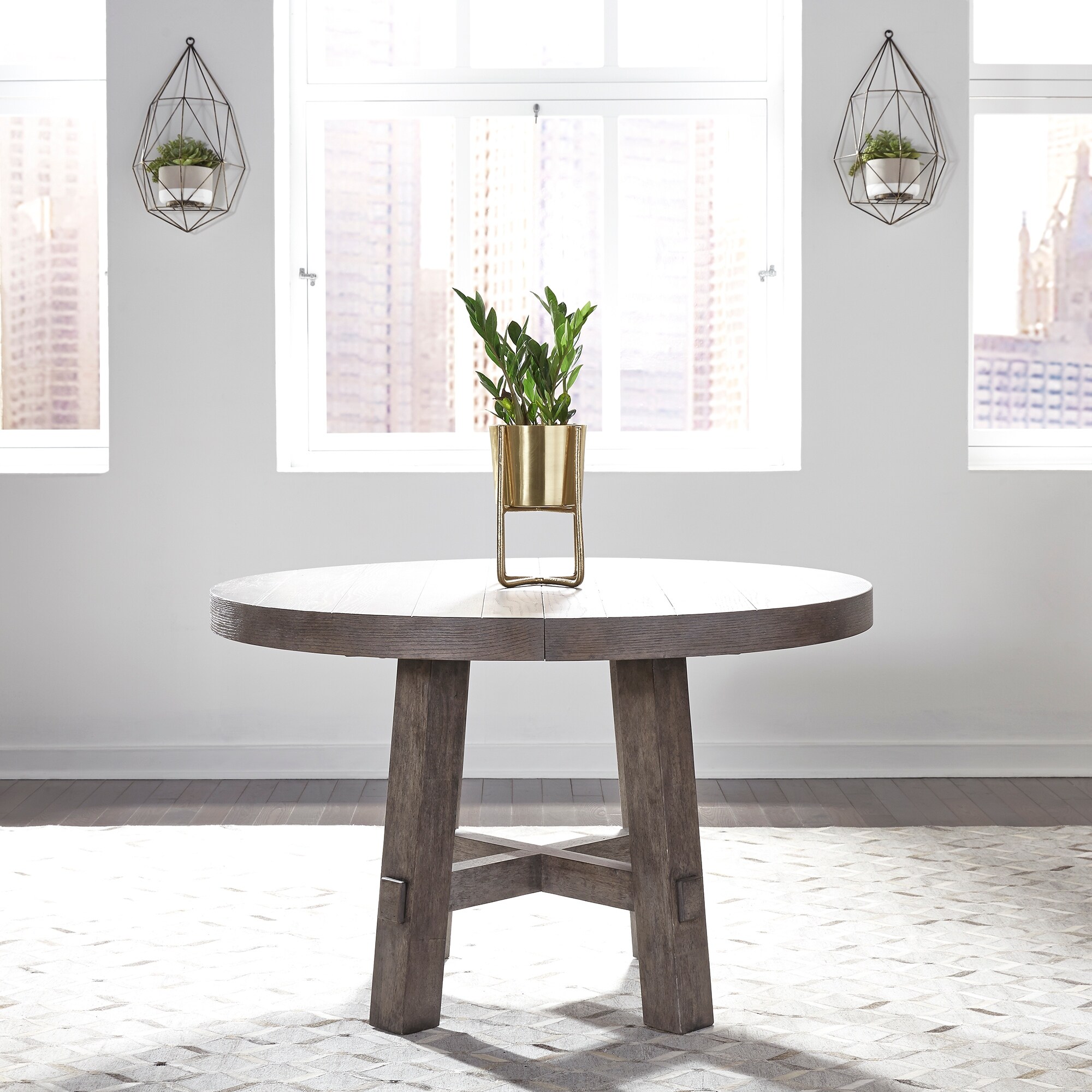 The Gray Barn Modern Farmhouse Dusty Charcoal Distressed Round