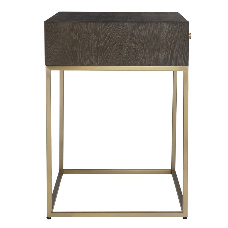 Uttermost 24989 Armistead 25" Wide Oak Veneer Top Stainless Steel