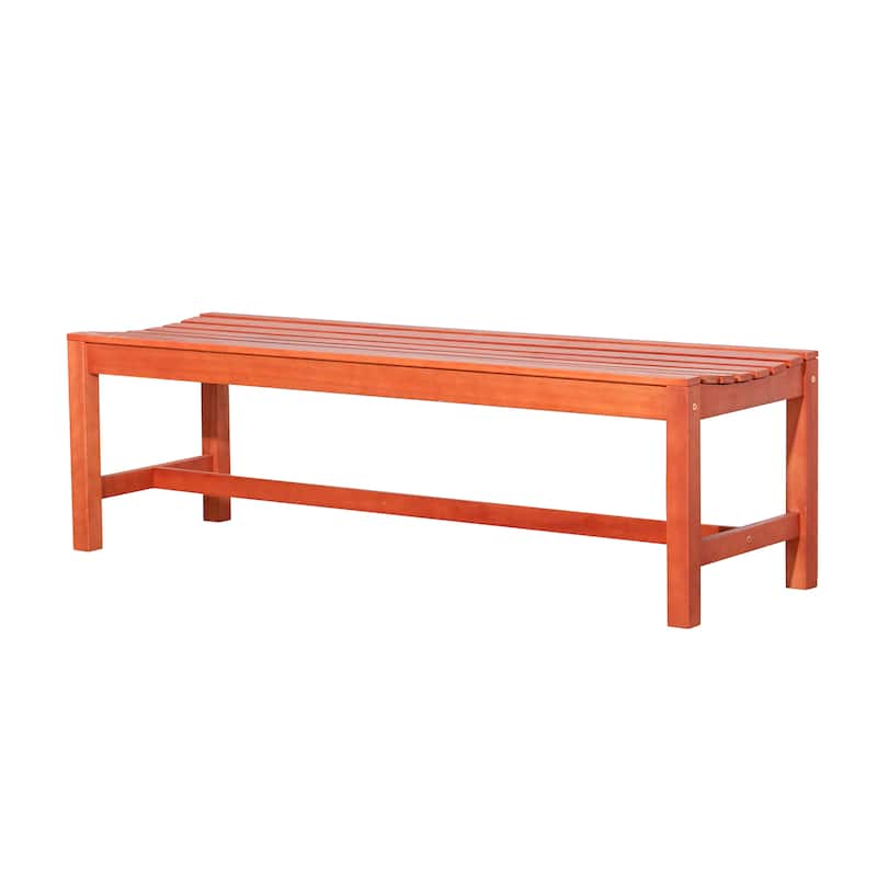 Emilio Tropical Wood Armless Garden Bench For 3 Seaters