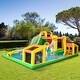 preview thumbnail 2 of 7, Outsunny 7 in 1 Inflatable Water Slide with Large Pool, Soccer Goal, Trampoline, Climbing Wall, Basketball Hoop