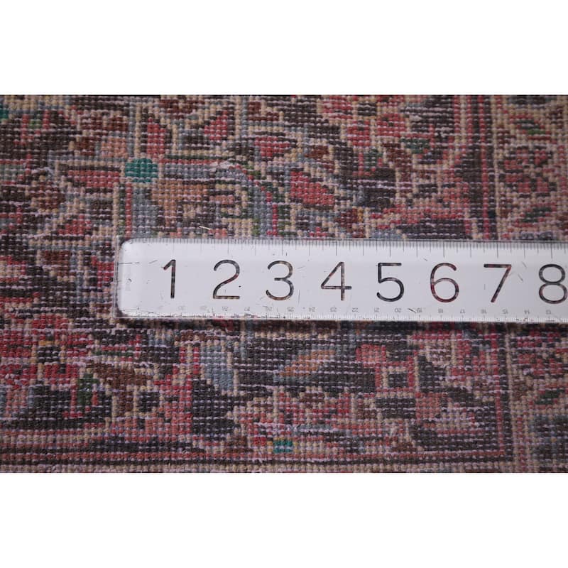 Mashad Persian Vintage Rug Hand-Knotted Oriental Wool Carpet - 9'10"x 12'9"