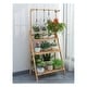 preview thumbnail 3 of 15, 3 Tier Bamboo Hanging Plant Stand Ladder Flower Rack Hanging Baskets