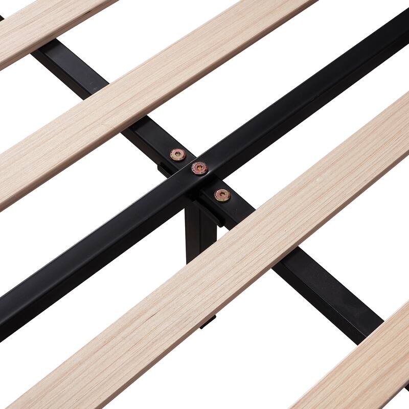 Upholstered Platform Bed for Kids, Velvet Bedframe with Flower Pattern Velvet Headboard, Wooden Bed Frame with Wood Slat Support