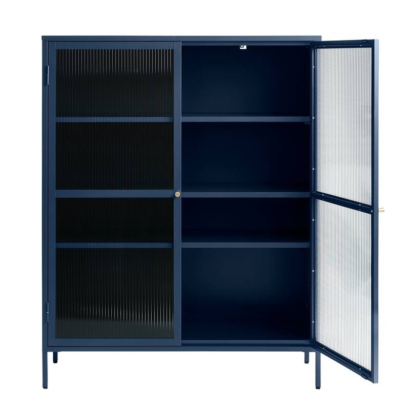 Rye Studio Brianne Modern Metal & Glass 55" Display Cabinet