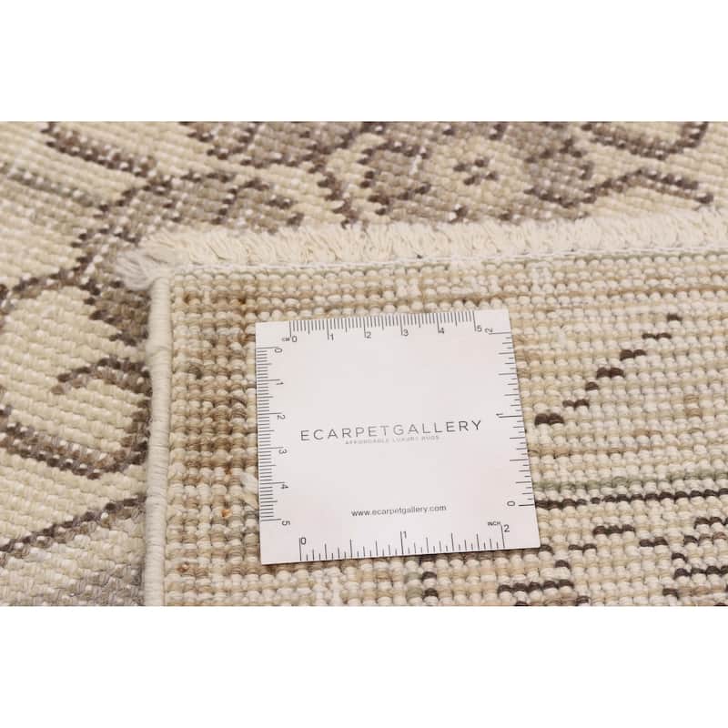 ECARPETGALLERY Hand-knotted Antalya Vintage Beige Wool Rug - 6'2 x 9'5