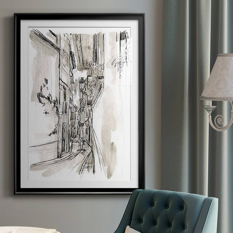 Europe Street Sketches I Premium Framed Print - Ready to Hang