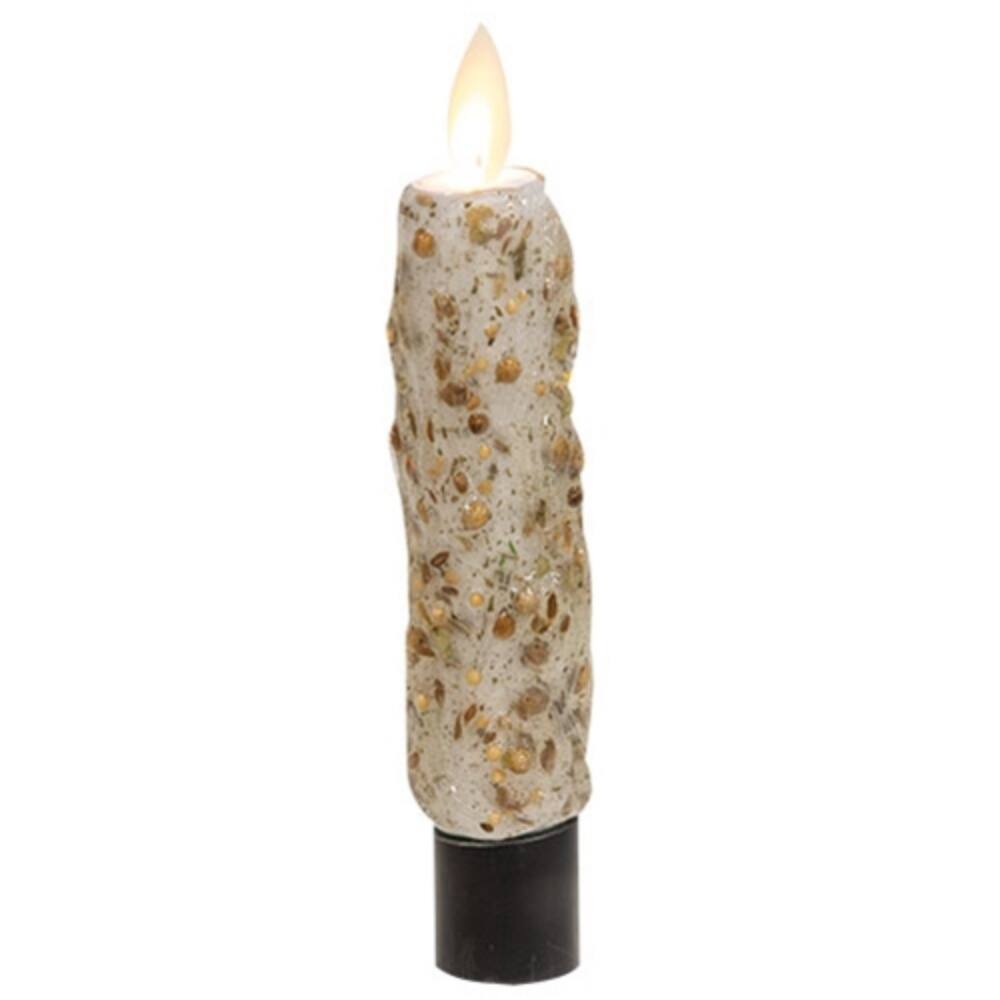 5.5" Battery Operated Silicone Dipped Electric Taper Candle with Flame Motion Perfect for Holiday Decor